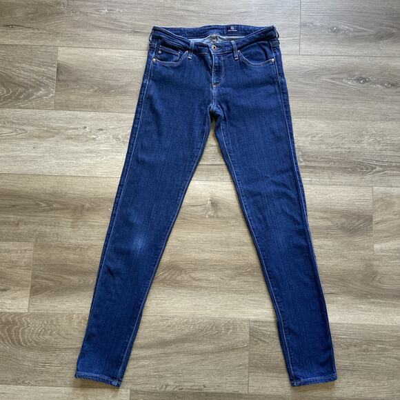 AG Adriano Goldschmied Jeans Womens Sz 27R Blue Mid Rise Skinny - Picture 1 of 14